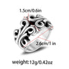 1Pcs Punk Hip-Hop Mysterious Pattern Stainless Steel Men's Ring, Engraved Hollow Couple Ring, Punk Style Ring - Image 4