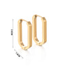 Classic Stainless Steel Ear Buckle For Women Gold Silver Color Big Oval Rectangle Hoop Huggie Punk Hip Hop Jewelry Gift - Image 4