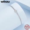 Silver Love Knot Bracelets for Women Couple Silver Cube punk Chain Charm Bracelet - Image 4