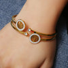 Tree of Life Open Cuff Bracelet with Clear Stone Accents - Image 6