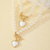 2 Pcs Immitation Pearl Necklace Bracelet Jewelry Set Elegant Pearl Color Pendant Color Beads Collar For Girl - Image 5