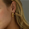 Vintage Three Layers Mini Knot Stud Earrings for Women Gold Plated Twisted Small Circle Stainless Steel Earring Punk Jewelry - Image 4