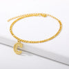 Vintage 26 Initial Letter Pendant Cuban Chain Anklet Gold Plated Leg Ankle Bracelets For Women - Image 5