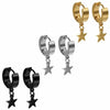 2pcs Women Men's Stainless Steel Dropping Earrings Black/Silver Color Star Moon Gothic Punk Rock Style - Image 3