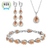 Water Drop Green Cubic Zirconia White CZ Silver Jewelry Sets For Women Wedding Earrings/Pendant/Necklace/Bracelet - Image 11