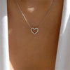 Hollow Heart Pendant Necklace with Cubic Zirconia - Image 7