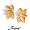 Stainless Steel Metal Flower Stud Earrings Pvd Plated Daily Wear Earrings Jewelry for Women - Image 1