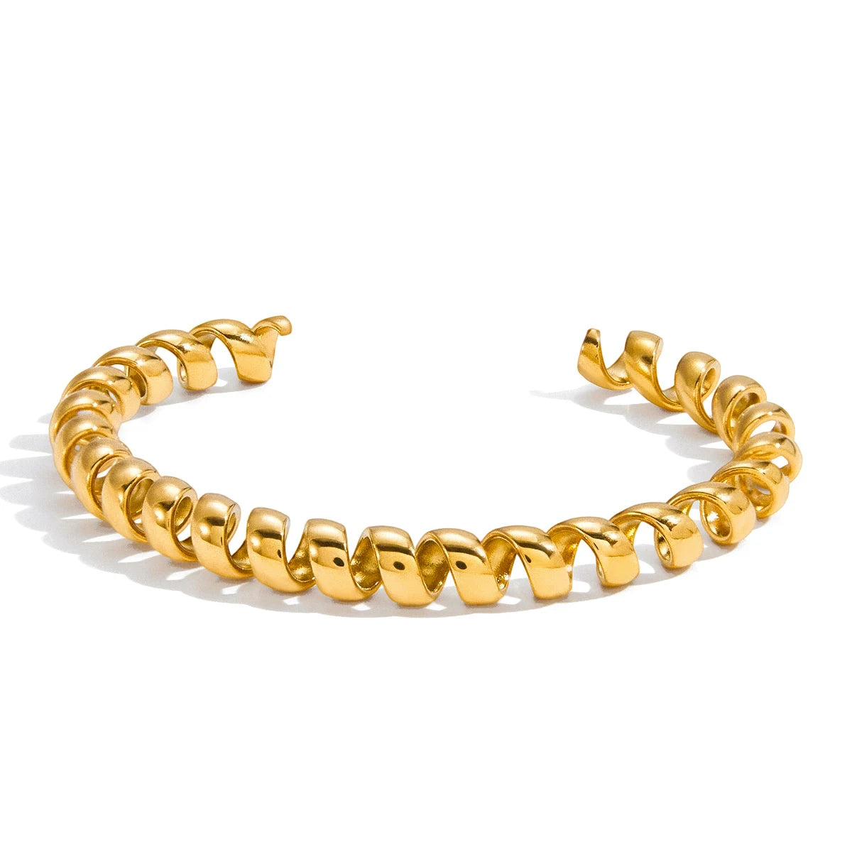 Open Wire Chain Cuff Bracelet in Gold Tone or Silver Tone - Image 1