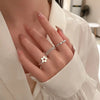 Silver Color Flower Ball Long Tassel Chain Adjustable Pull Ring for Women Index Finger Ring Jewelry - Image 2