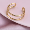 1/2pcs Simple Kpop Double Layer Open Adjustable Stainless Steel Ring For Women Men Accessories Finger Jewelry Gift - Image 6