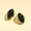 Geometric Oval Stud Earrings with Colorful Center Details - Image 16