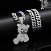Hip Hop Aggressive Bear Pendants Necklaces with Miami Cuban Link Chain Brown Bear Men's Women Choker Collar Jewelry Accessories - Image 3