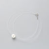 Silver Zircon Crystal Pearl Pendant Choker Necklace Transparent Fishing Line Jewelry For Women - Image 3