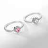 Clear Pink Zircon Heart Engagement Ring for Women Charm Shiny CZ Wedding Ring Jewelry Gift - Image 5