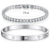 Stackable Gold Bracelets Bangles for Women Girls Gold Plated Cubic Zirconia Tennis Bracelet Stainless Steel Jewelry Gifts - Image 13