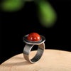 Xiyanik Ethnic Style Thai Silver Southern Red Adjustable Rings For Men Women Retro Jewelry Gift Party - Image 6