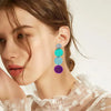 Transparent Shiny Round Laser Acrylic Earrings Vintage disco Ball Mirror Laser Creative pentagram Dangle Earrings - Image 5