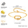 Zircon Oval Pendant Bracelet for Women,Gold Color Stainless Steel Small Square Chain Bracelets, Jewelry Gifts - Image 6