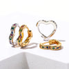 Elegant Heart Rainbow Zirconia Hoop Earrings for Women Multicolored CZ Stones Earrings Party Jewelry Gifts - Image 2