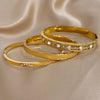 Inlaid Zircon Cuff Bracelet Bangle Gold Plated Women's Men Geometric Stackable Charms Jewelry Gifts - Image 4