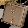 316L Titanium Stainless Steel Gold Color Choker Necklace Letter Love Heart Pendant Women's Party - Image 5