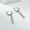 Rock Punk Curb Chain Dangle Earrings for Women Female, Silver Color Stainless Steel Hip Hop Ear Gifts Jewelry - Image 3