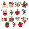 Christmas Brooch Apple Snowflake Bow Cane Candy Ice Cream Gift Pine Cone Pin Men and Women Accessories - Image 1