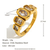 Geometric Clear Zircon Ring Classic Gold Plated Jewelry Charm - Image 7