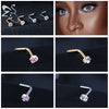 ZS 3-4Pcs/lot Gold Color Stainless Steel Nose Stud Set Heart Star Round Crystal Nose Piercing L Shape Nostril Piercing 18g/20g - Image 5
