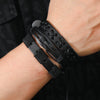 5pcs Punk rock black leather braid bracelet for men women - Image 5