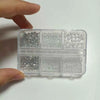 6 Grid 3D Nail Art Rhinestones White Round Pearl Nail Charms Steel Beads Gem Stones Decorative Jewelry Nail Parts - Image 7