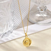 Sun Moon Coin Pendant Necklace For Women Cute Gold Color Stainless Steel Round Necklace Sweet Jewelry Her Gifts - Image 3