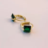 Square Green Zircon Hoop Earrings for Women Golden Silver Color Geometric Huggies Jewelry - Image 9