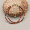 Faceted Sandstone Double Layer Beads Strand Bracelets Bangles Elegant Bohemian Magnetic Women Jewelry - Image 4