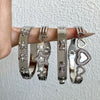 Chic Rhinestone Star Heart Bowknot Square Cuff Bracelet for Women Silver Color Stainless Steel Bangles Jewelry Gifts - Image 1