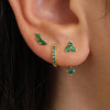 Three-Pair Huggie Hoop Earring Set with Color and Stone Variations - Image 14