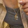 Spotted Tiger Eye Stone Mushroom Pendant Long Versatile Clavicle Chain Necklace for Women's Niche Accessories - Image 1
