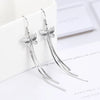 Zircon Water Drop Earrings For Women Silver Color Long Dangle Hanging Earring Female Wedding Ear Jewelry Gift - Image 25