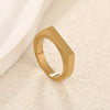 Stainlesss Steel Rectangle Signet Ring Men Women Gold Color Black Minimalist Smooth Rings Couple Jewelry Gift - Image 4