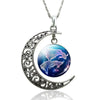 12 Constellation Necklace Zodiac Signs Cabochon Glass Crescent Moon Pendant Clavicle chain Necklace Birthday Gifts for Women - Image 11