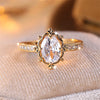 Delicate Female Oval Stone White Zircon Wedding Bands Antique Gold Color Promise Engagement Rings For Women Mothers Day Jewelry - Image 1