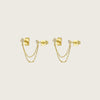 Crmya Initial Chain Stud Earrings for Women Piercing Zirconia Gold-plated Small Stud Earring Women Vacation Jewelry Accessories - Image 9