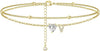 CZ Ankle Bracelets for Women Gold Plated CZ Initial Dainty Layered Heart Anklets Foot Chain Summer Beach Jewelry - Image 19