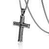 Simple Stainless Steel Necklace with Spiral Column Cross Pendant - Image 7