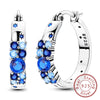 Silver Hoops Earrings Colorful Flower Butterfly Bee Drop Earring For Women Birthday Party Jewelry Gifts - Image 22