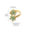 Colored Zircon Double Flower Rings For Women Gold Plated Stainless Steel Flower Opening Ring Wedding Aesthetic Jewelry Gift - Image 16