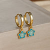 2PCS Stainless Steel Hoop Earrings for Women Girls Colorful Enamel Flowers Pendant Small Huggie Earring Piercing Jewelry - Image 9