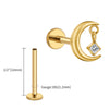 Titanium 16G CZ Moon Cartilage Earring Tiny Crescent Moon CZ Dangle Helix Tragus Conch Stud Ear Piercing - Image 20