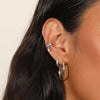 Yuxintyome Silver Ear Needle set with diamond star hoop earrings for women ear clip retro Wedding Jewelry - Image 4
