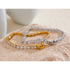 Stainless Steel Bracelet with Crystal Accents in Gold-Tone or Silver-Tone - Image 1